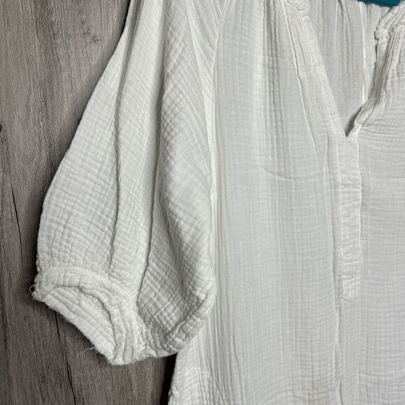 Ocean + Main Double Gauze Tunic Kaftan White Neutral Minimalist Size S/M - Picture 3 of 8